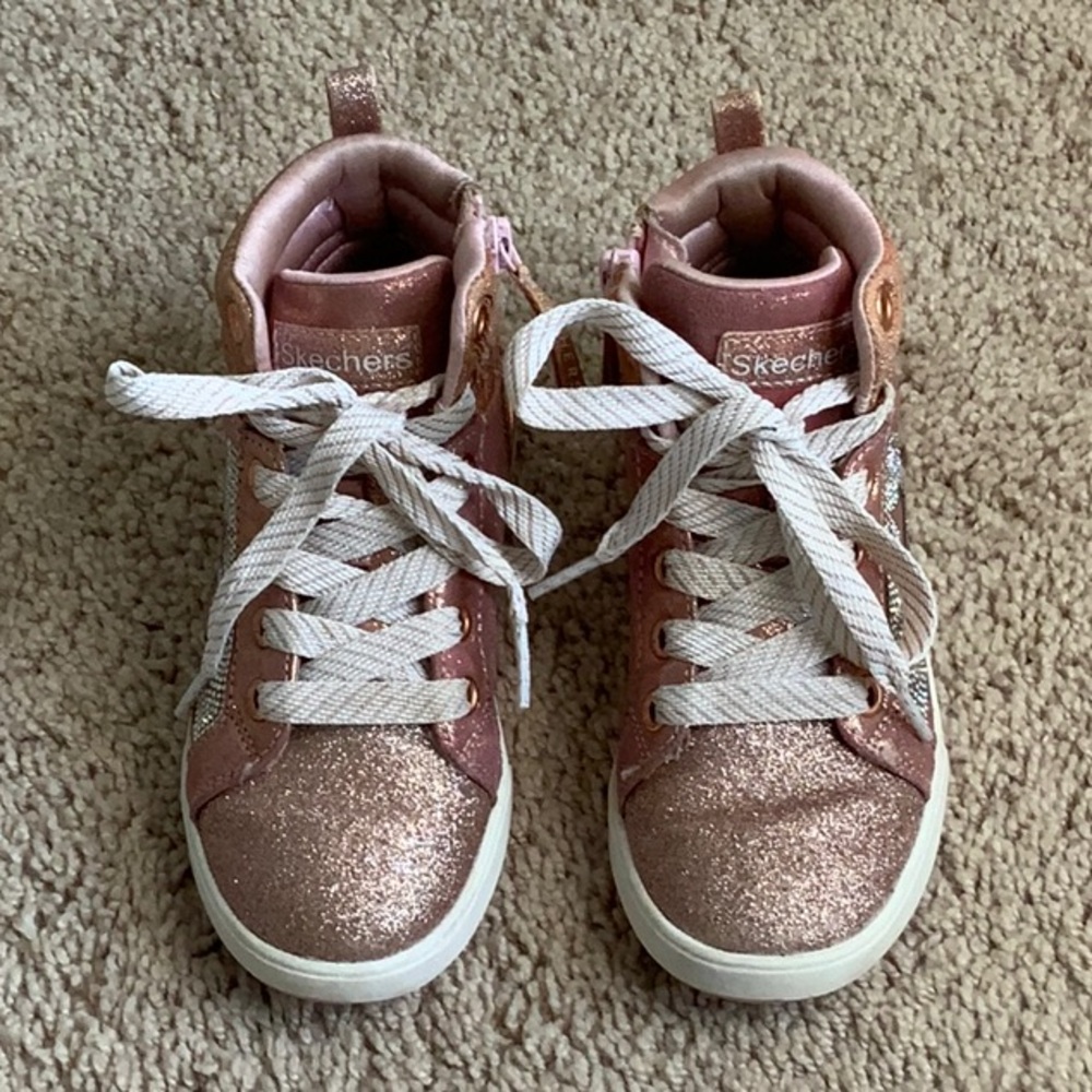 Skechers Pink Glitter High-Top Sneakers